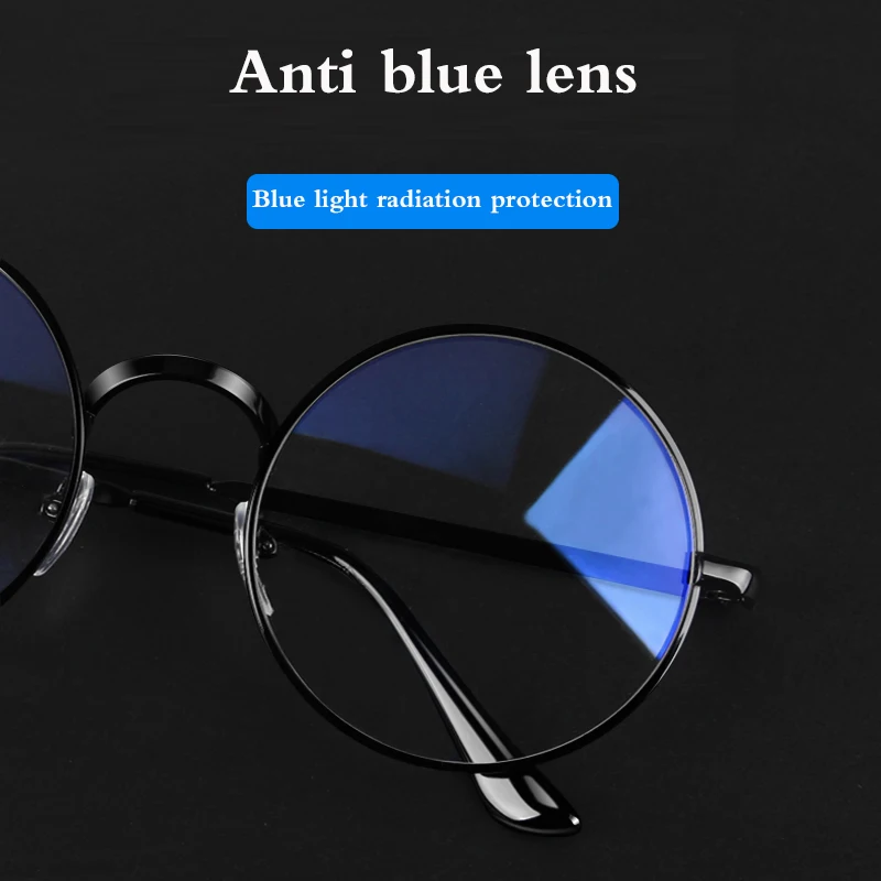 Metal round glasses anti blue light retro college female glasses Computer glasses gaming men's glasses transparent lenses blue filter glasses