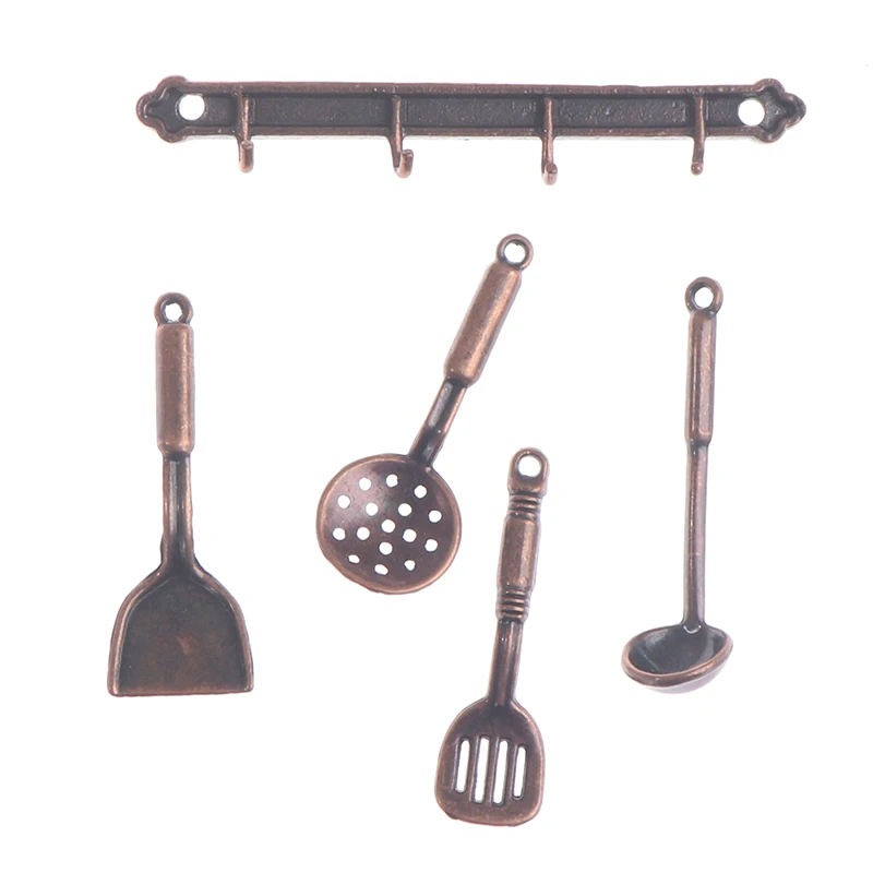 1/12 Dollhouse Miniature Accessories Mini Shovel Soup Spoon Storage Holder Simulation Furniture Kitchen Utensils For Decoration 5