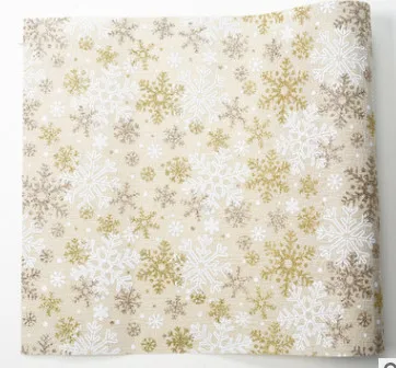Beige Snowflakes Рождественская домашняя скатерть красные снежинки Рождественские вечерние прямоугольные чайные столовые приборы 270 см тканевые художественные столовые покрытия - Цвет: Beige Snowflakes