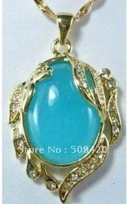DYY Free Shipping&gt&gt&gtBlue Jade Gold Crystal Pendant &amp Necklace | Украшения и аксессуары