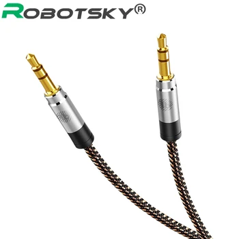 

Robotsky 3.5mm Jack Splitter Headphones Male To Male Audio Extension Cord 0.5M/1M/1.5M/2M Headset Aux Cables For Phone Computer