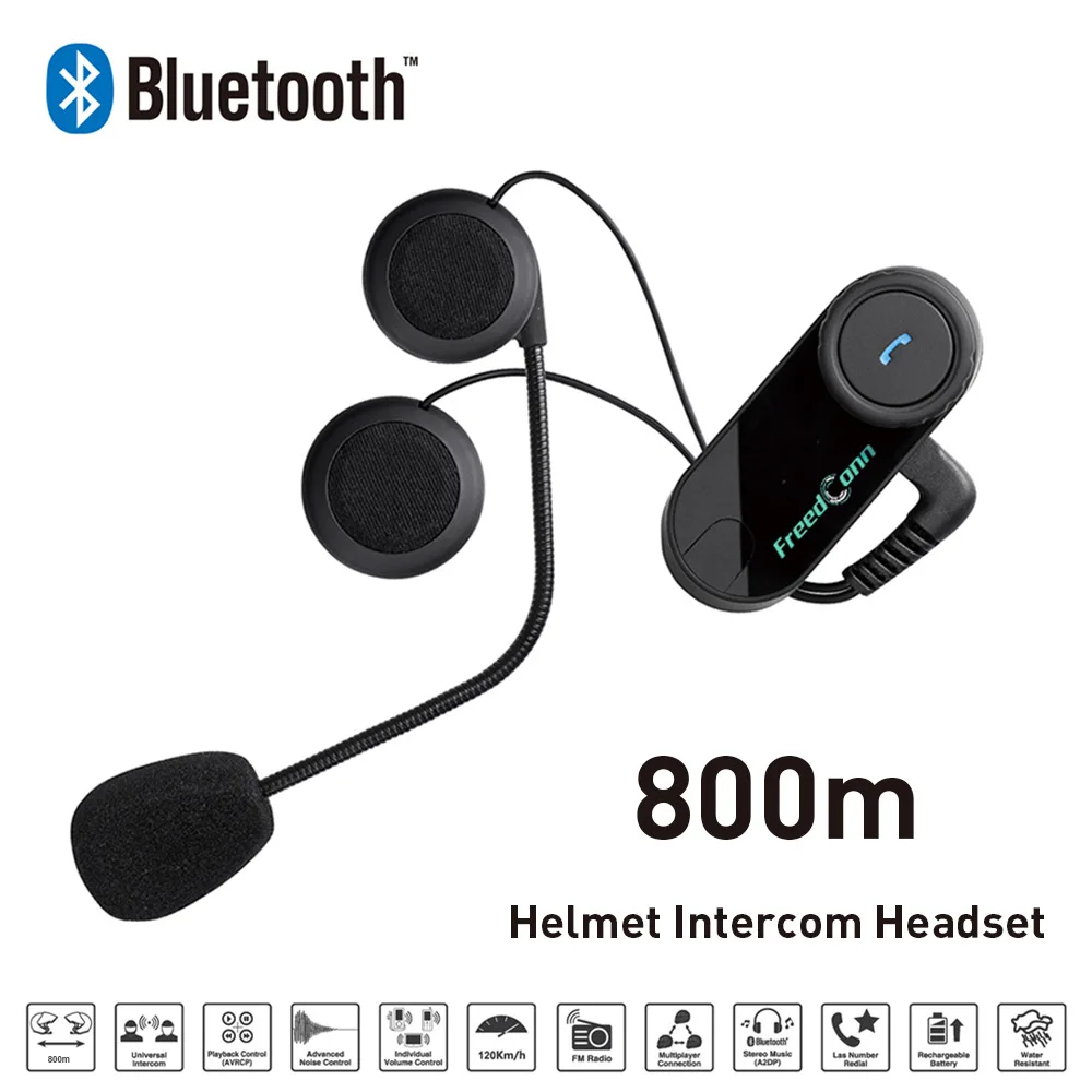 Мотоциклетный шлем Bluetooth walkie talkie 800m беспроводная Bluetooth гарнитура стерео с fm-радио Беспроводные наушники