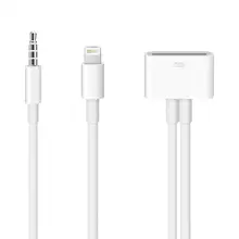 30-контактный док-станция для штыревой разъем к разъему USB 3,5 мм 8-контактный Lightning со штекера на гнездо автомобильного Стерео линейный выход аудио кабель для Apple iPhone iPod iPad