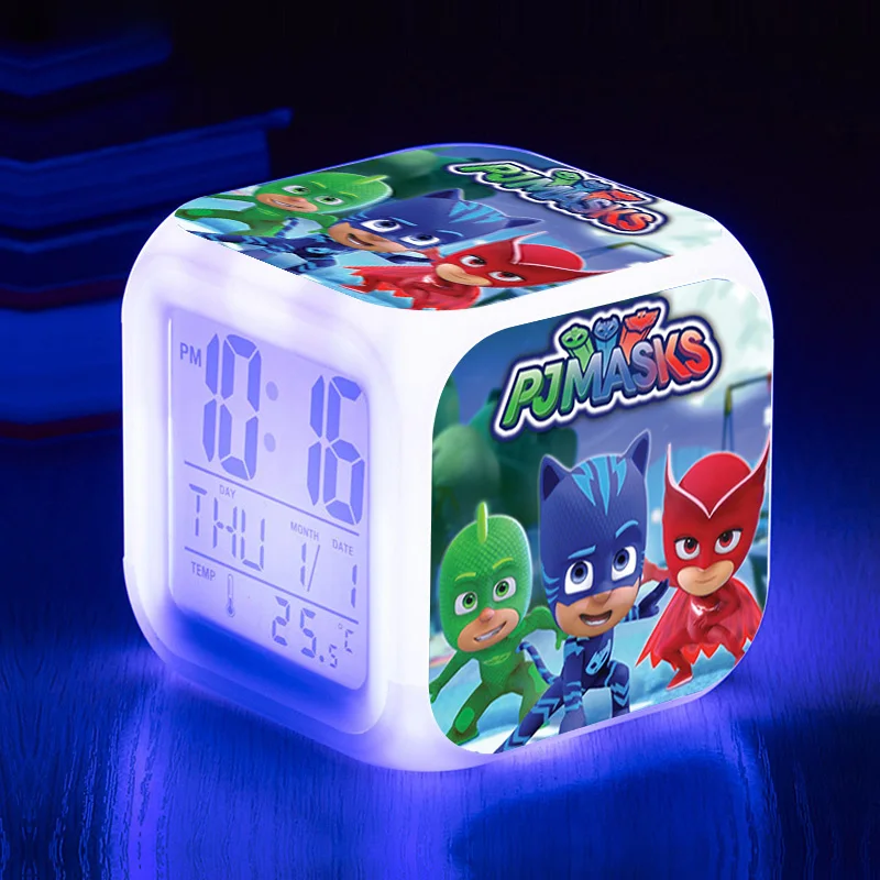 Pj Masks СВЕТОДИОДНЫЙ Красочный ночной Светильник с мультяшным рисунком, будильник, кошачий патруль, овлетка, Гекко, Pj Mask Juguete, часы, игрушки для детей, подарок на день рождения - Цвет: 1pcs