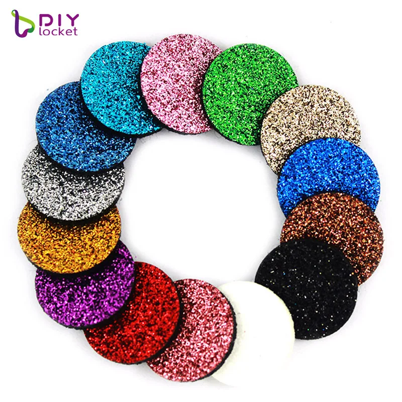 

20pcs/lot Colorful Glint Aromatherapy Felt Pads 22.5mm Fit for 30mm Essential Oil Diffuser Perfume Locket LSPA06