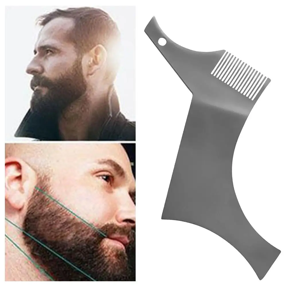 Нержавеющая мужская борода формирующий стиль формирующий гребешок мужские бороды расчески красота инструмент для волос борода отделка шаблоны антистатические