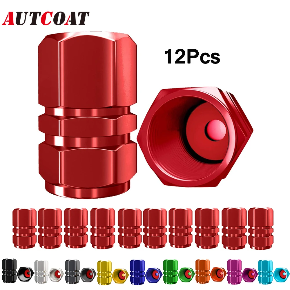 

AUTCOAT 12Pcs Tire Valve Stem Caps, Dust Proof Covers Universal fit for Cars, SUVs, Bike and Bicycle, Trucks, Motorcycles