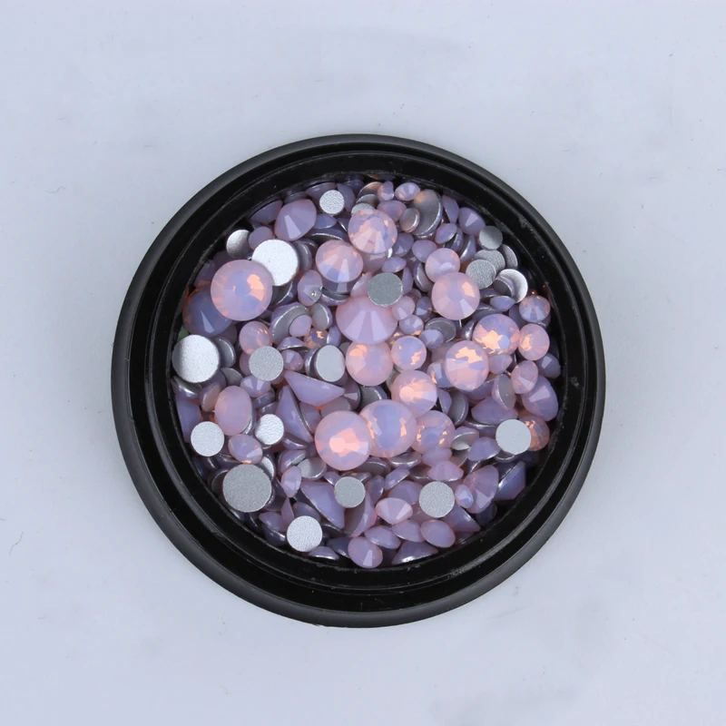 Powder protein 1 упаковка, смешанные размеры(SS4-SS20), Кристальные цветные опаловые Стразы для дизайна ногтей, украшения, блестящие драгоценные камни, Аксессуары для 3D маникюрных книг - Цвет: Powder protein