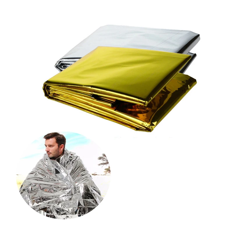 New Outdoor Water Proof Emergency Survival Rescue Blanket Foil Thermal Space First Aid Sliver Curtain Military | Спорт и развлечения