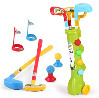 

[Funny] 11pcs/set Sports game kids Golf training toy Golf clubs ball case toy child golfer toy movement ability developing gift