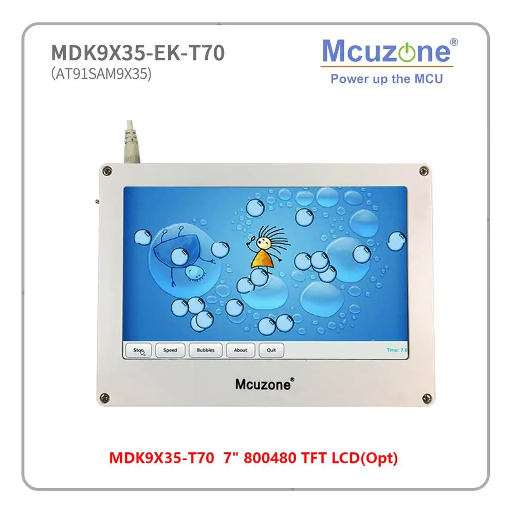 AT91SAM9X35, комплект разработки MDK9X35-EK_C70, QT4 400MHz cpu, 128MB DDR2, Ethernet, USB HighSpeed, " 1024*600 TFT lcd с CTP