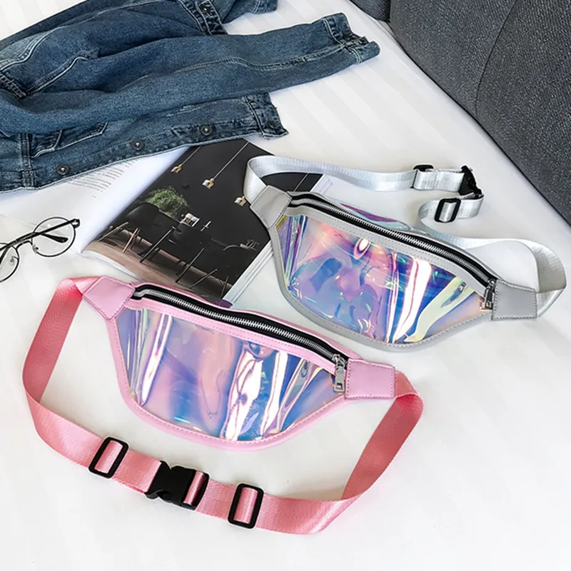 

2018 New Style Fashion Korean-style WOMEN'S Bag Cool Transparent Laser Wallet Simple Oblique Small Casual Chest Pack