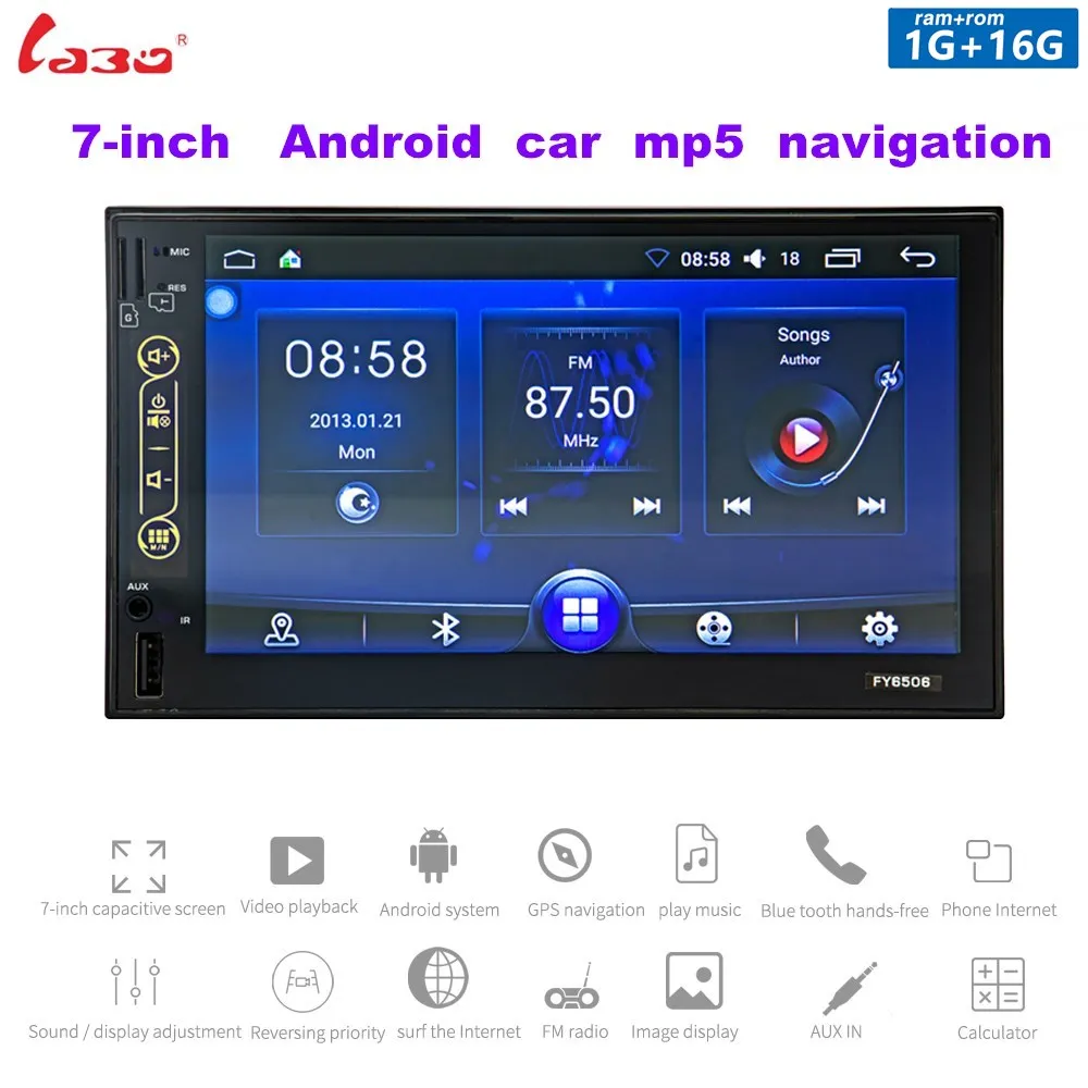 2 Din 7 ''автомобильный MP4 MP5 громкой связи WIFI интернет-видеоплееры сенсорный