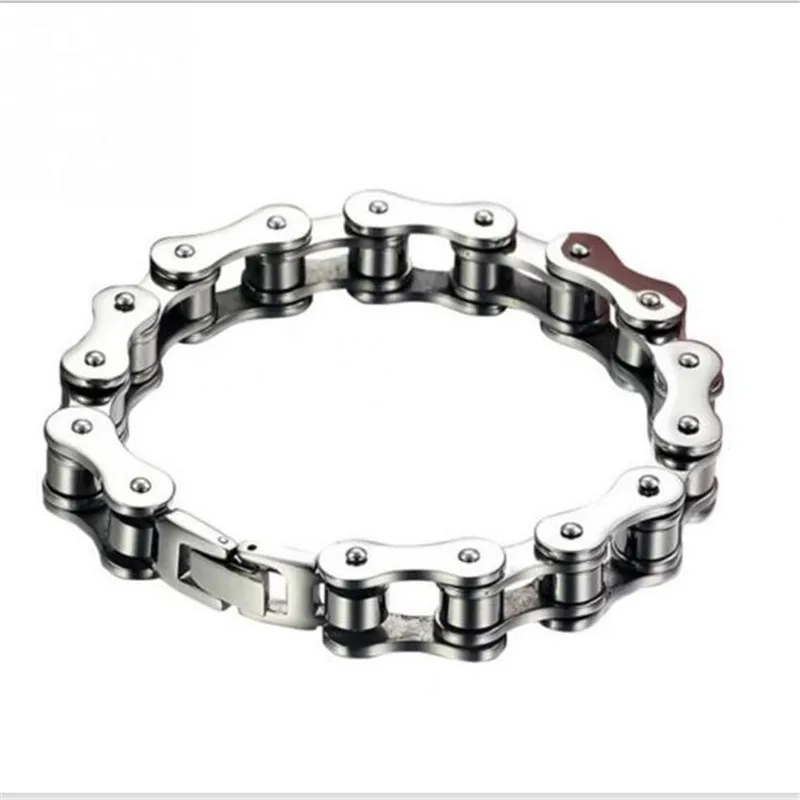Мужская Байкерская велосипедная цепь браслет титановая сталь, панк браслет мужской Ювелирный модный стильный браслет