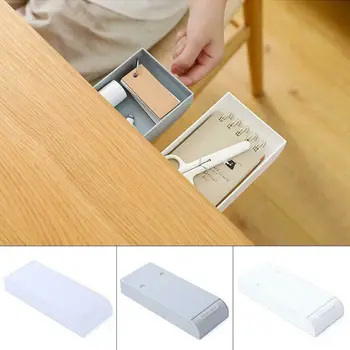 

Table Storage Box Large Capacity Drawer Self-Adhesive Under Desk Table Bottom Pencil Tray Holder Organizer Kit