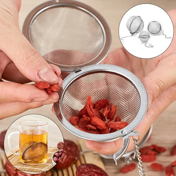 

Stainless Steel Mesh Balls Tea Pot Infuser Sphere Multi-function Mesh Filter Loose Tea Leaves Strainer Make Food Seasoning Bags