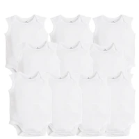 10 PCS/LOT Baby Bodysuits Newborn Baby Clothing Cotton White Kids Jumpsuits Baby Boy Girl Clothes Infantil Costume 0-24M 2