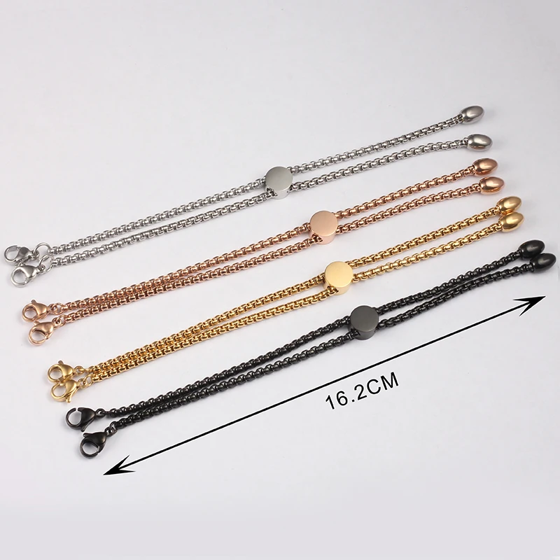 URSJEWELRY(16,2 см) 2,5 мм 316L нержавеющая сталь квадратный браслет Rolo цепь для живое очарование медальон
