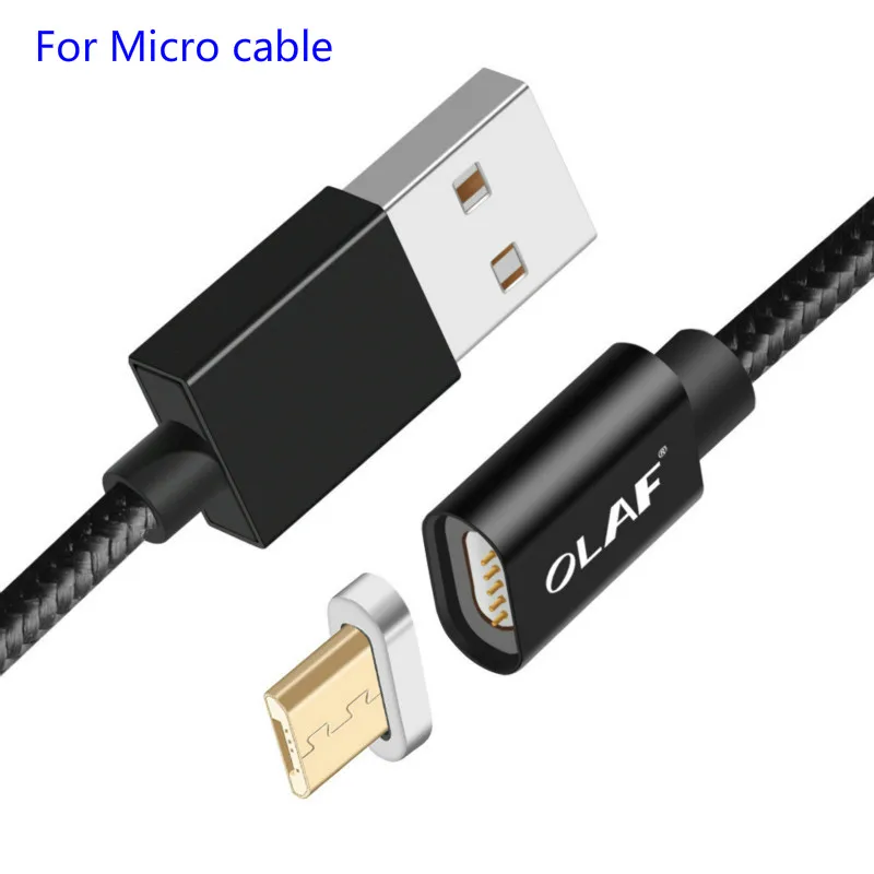 For Micro -Black Магнитный кабель для быстрой зарядки для iPhone XS MAX XR Micro usb type C для samsung Xiaomi huawei магнит для зарядного устройства дата-кабеля - Цвет: For Micro -Black
