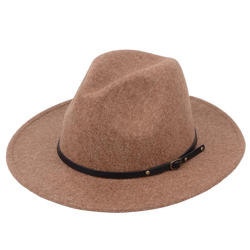 

Classic jazz hat small spring and autumn ladies cashmere top hat coffee with British male hat