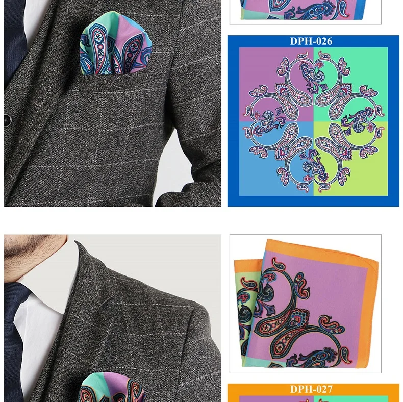 Tailor Smith New 30x30cm Pocket Square Paisley Pocket Square Fashion Men Handkerchief Floral Strip Handkerchief Pocket Men