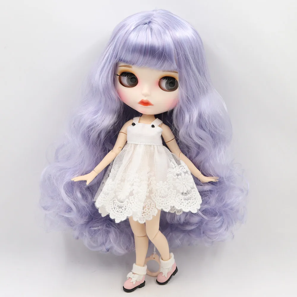ICY 1/6 Blyth Кукла № 6005/1049 фиолетовые смешанные волосы с белой/темной кожей обнаженной куклы, индивидуальные матовые лица сустава тела