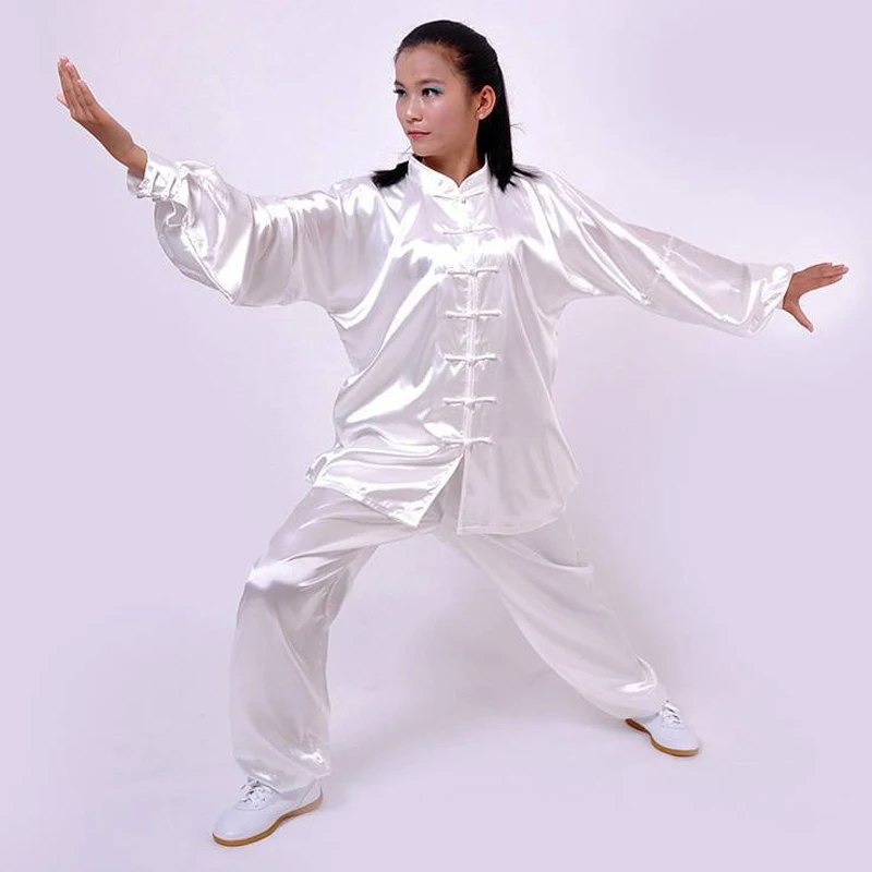 Chinese Traditional Tai Chi Kung Fu Clothing Men Women Vintage Solid Color