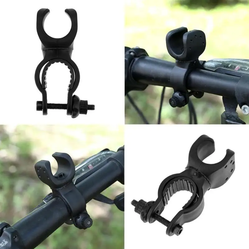 Torch Clip Mount Bicycle Front Light Bracket Flashlight Holder 360Rotation With antiskid rubber waterproof Bike accessories
