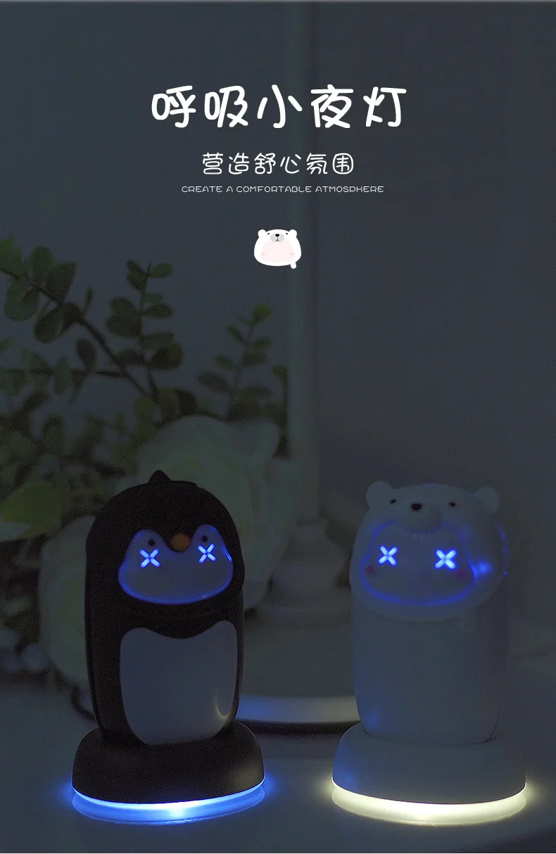 3 в 1 мультяшный пингвин USB плита ручной грелки светодиодный ночной Светильник 5200 мАч батарея портативный ручной грелки power-Bank быстрый нагрев