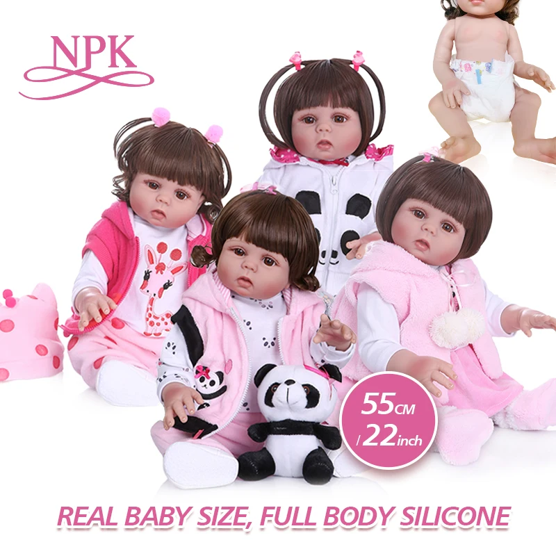 

Original NPK 55CM real baby size full body silicone bebe doll reborn waterproof bath toy doll Chrisitmas surprise soft touch
