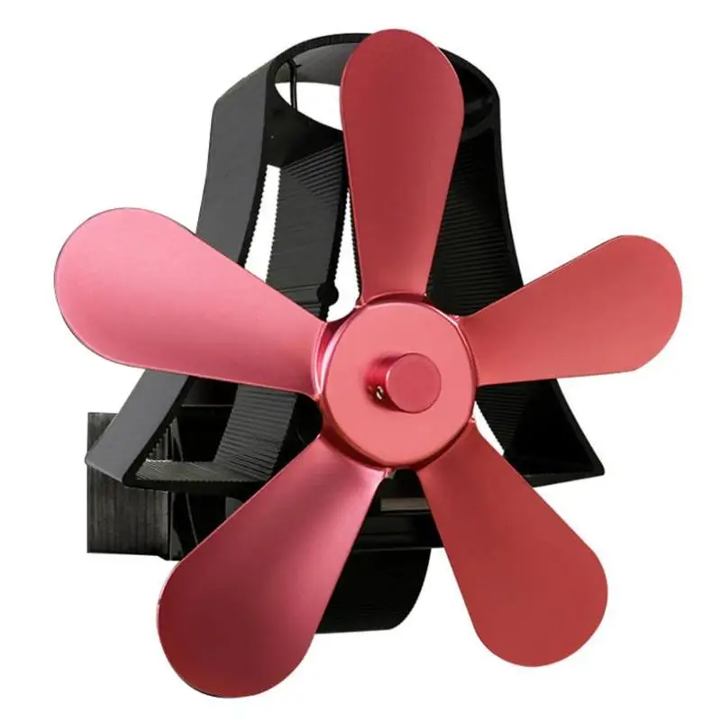 

Heat Powered Stove Fan Aluminum Heat Sink 5 Blades Burner Cooking Stove Low Noise Efficient Fireplace Fan Home Device