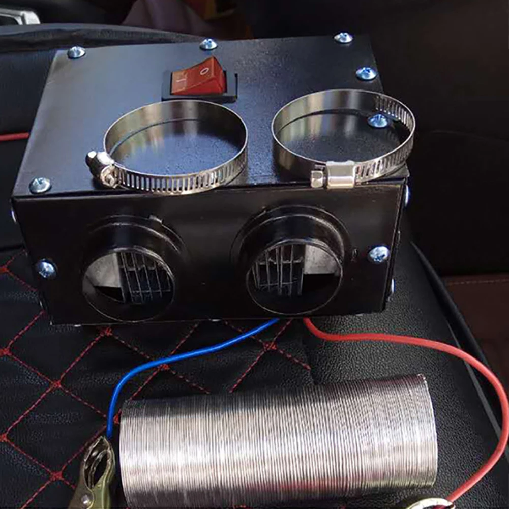 Автомобильный нагревательных вентиляторов 12 V/24 V 600W Двойной выход воздуха автомобиля Электрический миниатюрный вентиляторный отопитель с Demister Вентиляторы отопления автомобилей