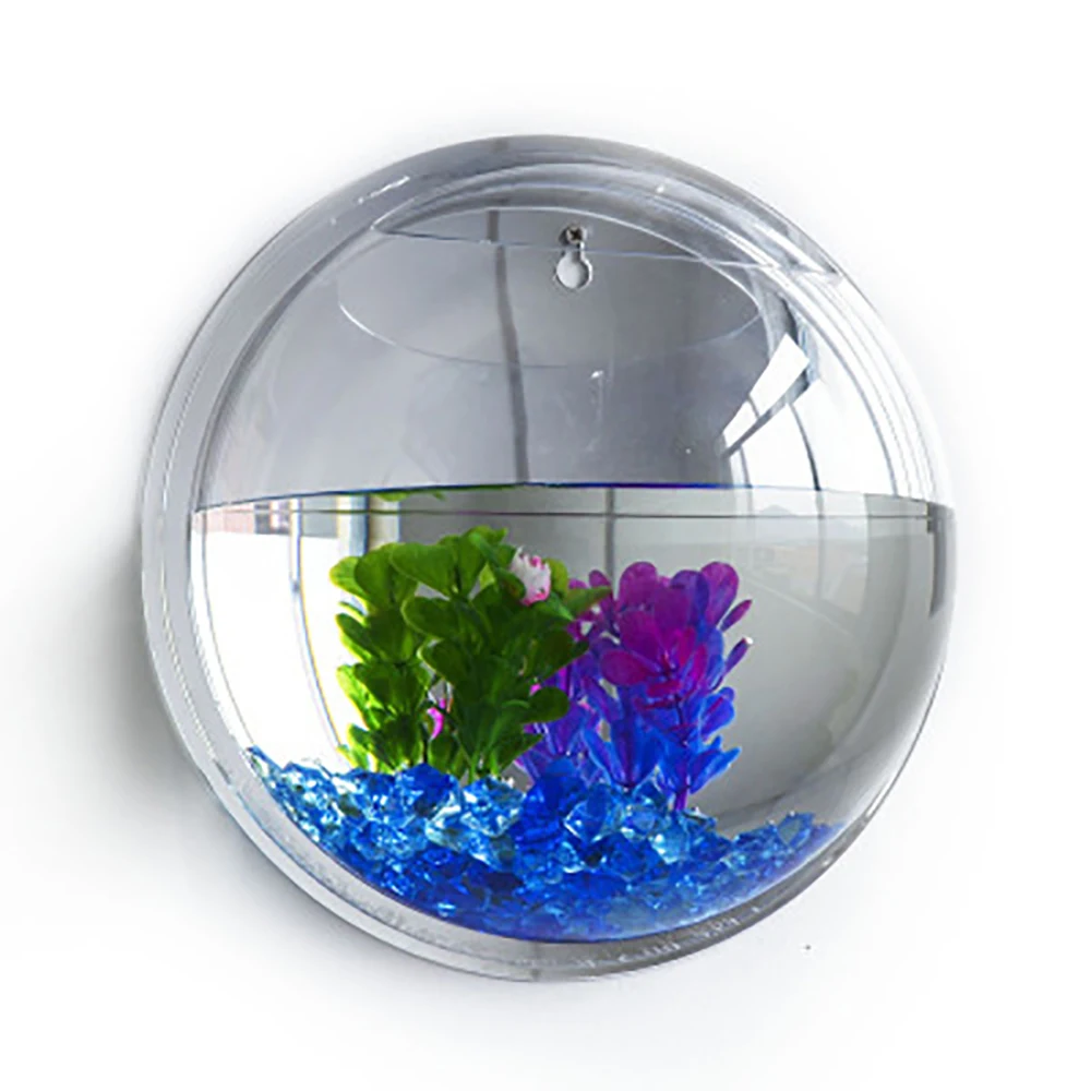 

Large Wall Mounted Fish Tank Acrylic Fish Bowl Clear Bubble Bowl Vase Flower Pot Pet Supplies Aquarium Home Decor
