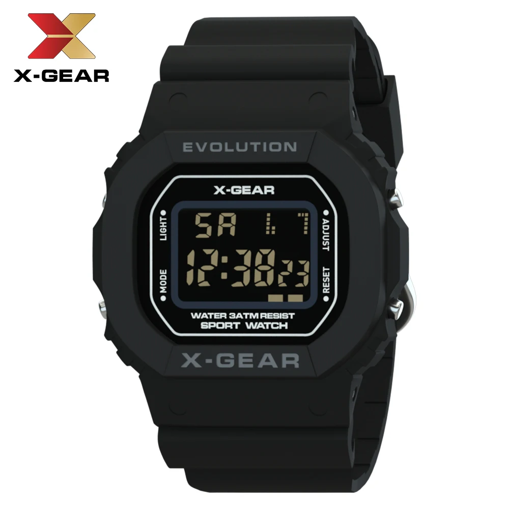 X-GEAR мужские часы модные супер классические цифровые часы унисекс Мужские наручные часы Прямоугольные детские спортивные часы