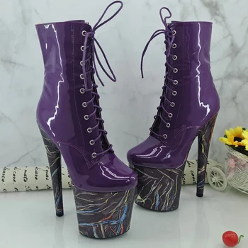 

Leecabe Purple 20CM/8inches materials High Heel platform Pole Dance boot