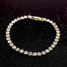 Женская Повседневная Геометрическая застежка со стразами застежка золотой, серебряный браслет 18,1 см/7,1 дюйма