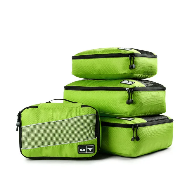 GREEN XS-S-M-L Набор из 4/8 упаковочных кубиков, дорожная сумка для путешествий, сетчатый Органайзер, дышащий нейлоновый органайзер для мужчин и женщин, набор для путешествий#1 - Цвет: GREEN XS-S-M-L