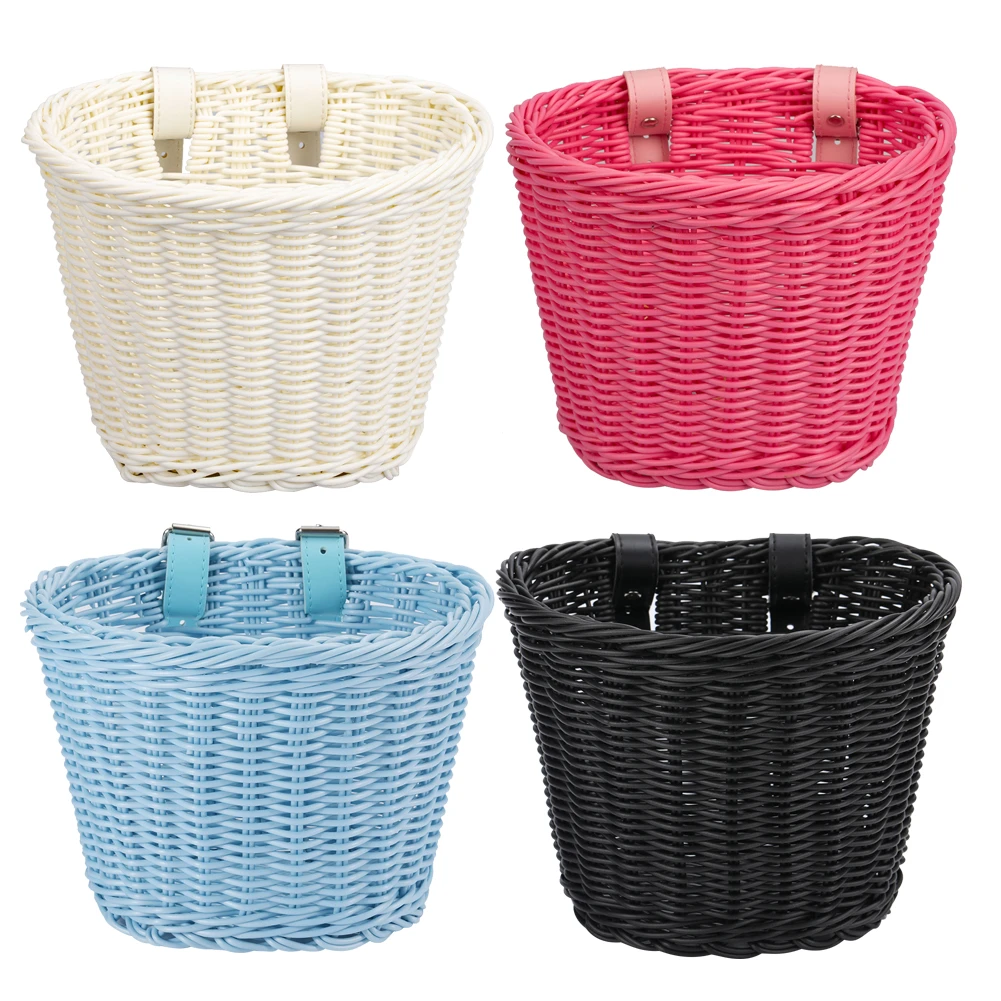 Cestas de ciclismo tejidas a mano para niños, canasto frontal para manillar de bicicleta, alforja de carga, accesorios para bicicleta|Maletas y cestas de bicicleta| -