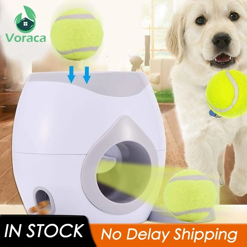 

2 In 1 Pet Dog Toy Interactive Automatic Ball Launcher Tennis Ball Toys And Food Dispenser