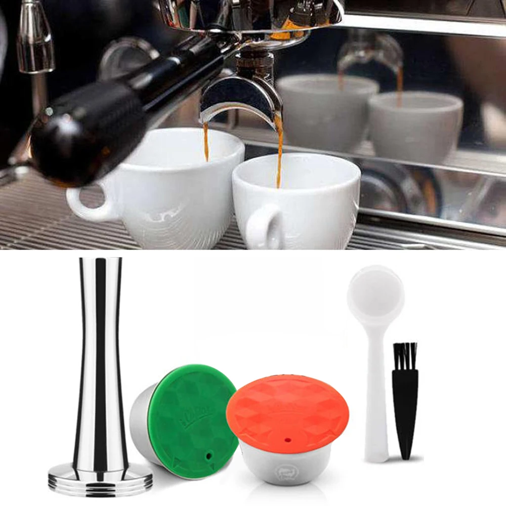 1*Stainless Steel Coffee Capsule+1*Stainless Steel Milk Capsule+1*Coffee Tamper+1*Spoon+1*Brush For Dolce Gusto Durable