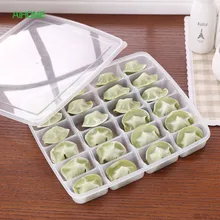 Пластиковые пельменей хранения холодильник коробки домашний ледник Wonton держатели 24/30 Caivity