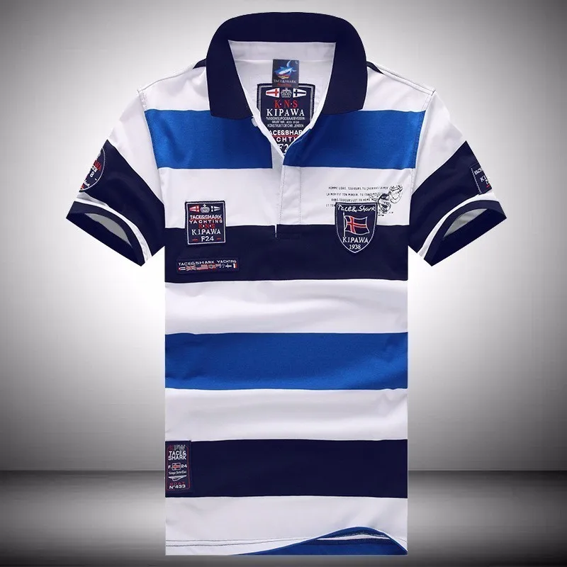 Мужские летние брендовые короткие поло Eden Shark от известного бренда Camisa Masculina мужские повседневные спортивные дышащие полосатые рубашки поло