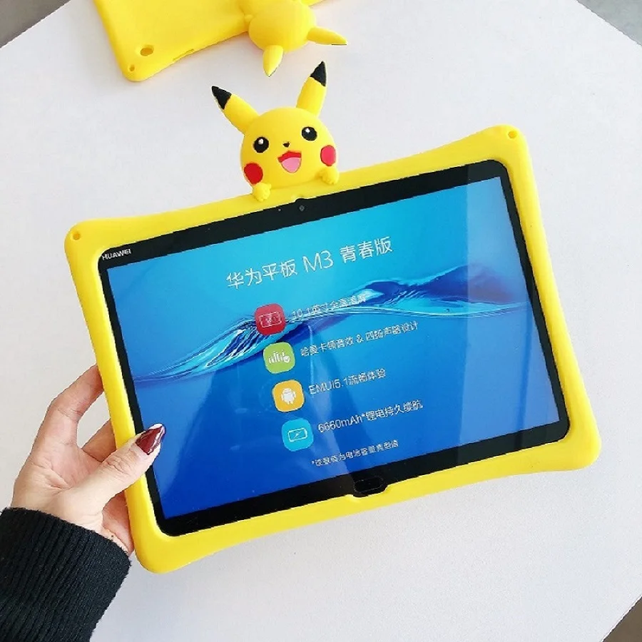 

Kids Cartoon Non-toxic Soft Silicone Tablet case for Huawei Mediapad M6 8.4 inch VRD-AL09 VRD-W09 2019 Stand cover Funda+pen