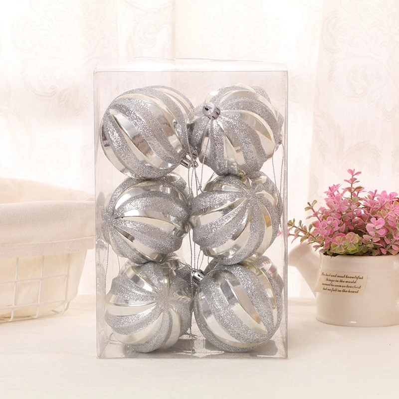

1 Set Christmas Tree Decor High Qulity White Gold Ball Ornament Bauble Party Hanging Ball for Home Christmas Decorations Silver