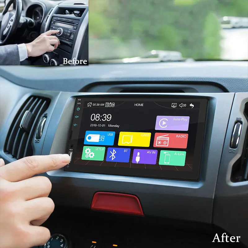 Car MP5 7" FM/USB/AUX Bluetooth 2DIN Auto MP5 Player for Android/Apple Two-Way Internet Rear View