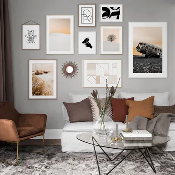 

Plane Coral Abstract Quotes Orange Wall Art Paper Painting Nordic Posters And Prints Wall Pictures For Living Room Decor