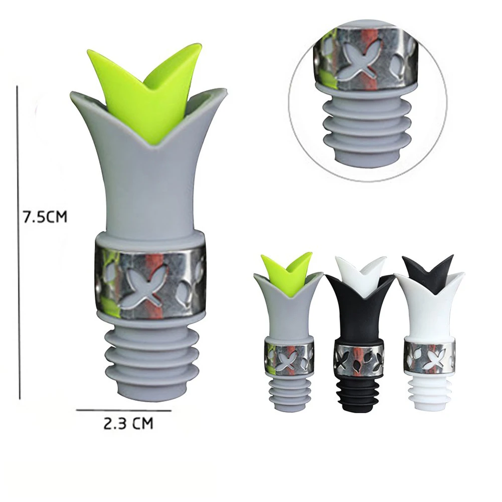 Hot 3Pcs Silicone Lily Reusable Leakproof Fresh Keeping Red Wine Bottle Stoppers Food Grade Beer Beverage Bottle Sealed Cap Plug