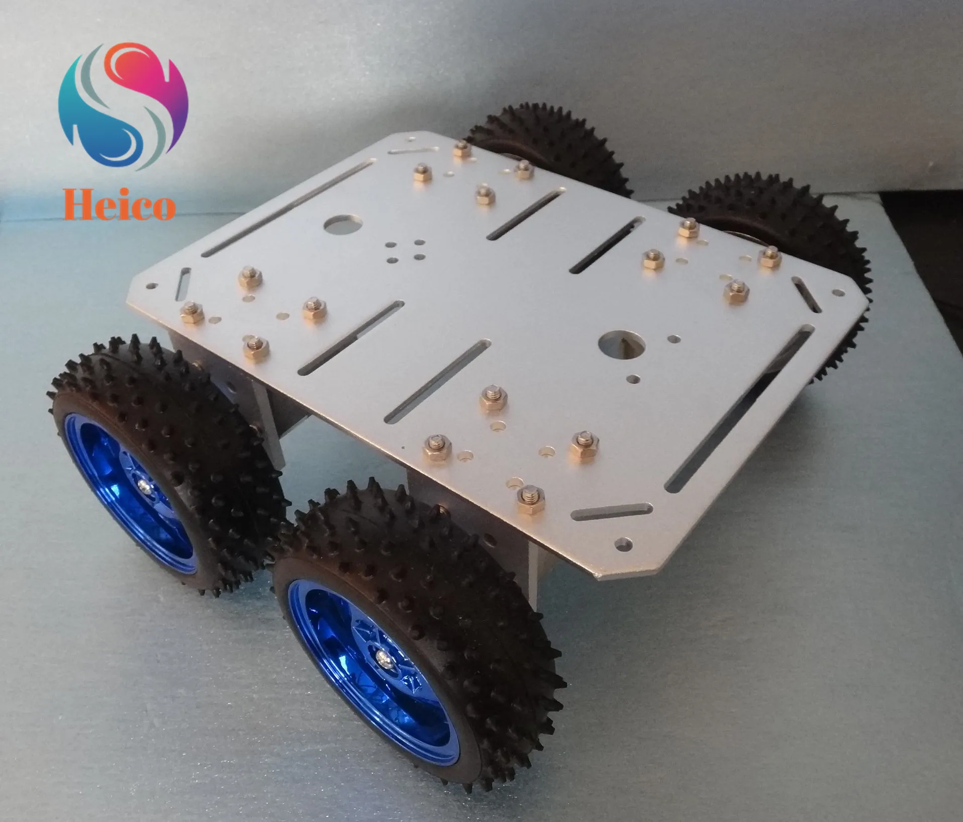  Metal 4WD Car Tracking Robot Smart 4 Wheel Drive Chassis with 4pcs 37mm Gear Motor Large Load-beari - 4000294621374