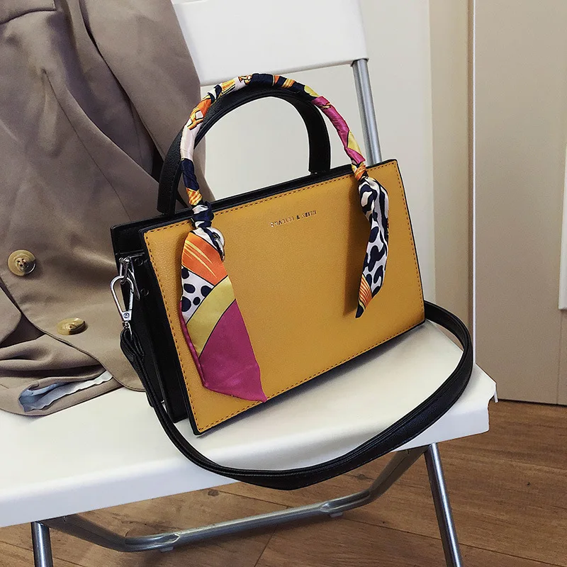 

Hong Kong Style Retro Small Bag Women's 2020 Winter New Style Fashion Fashion Glorious Silk Scarves Handbag Textured Shoulder Sq