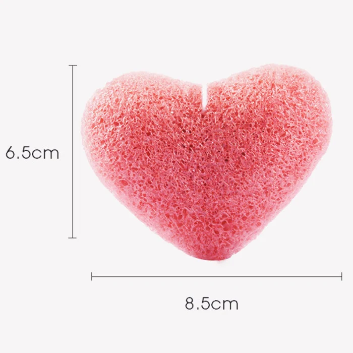Best Hot Sale 3Pcs Konjac Sponge Puff Face Cleaning Heart Shape Puff Facial Cleanser Tool NShopping